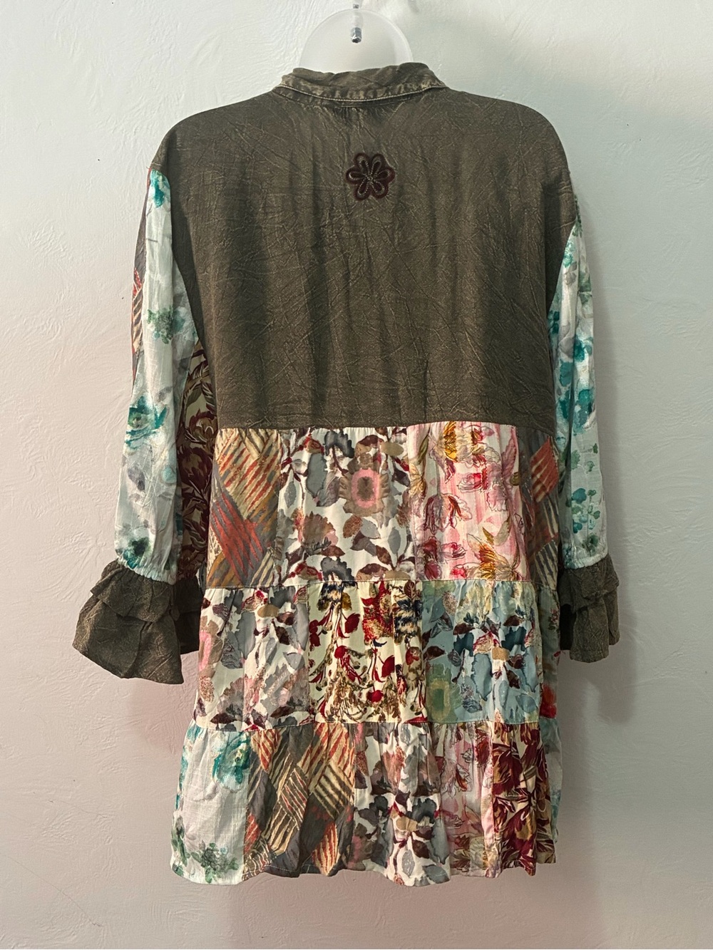 Young Threads Patchwork And Embroidered Tiered Mini Dress/Tunic NWOT size Large - Picture 11 of 16